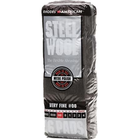Rhodesam 106602-06 Grade 00 Steel Wool 16 Pad Poly Sleeve 33873161028